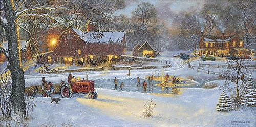 Dave Barnhouse Limited Edition Print:"Home for the Holidays"