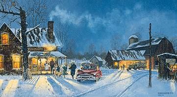 Dave Barnhouse Limited Edition Print:"Home for the Holidays"