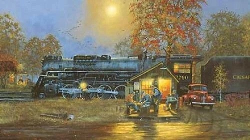 Dave Barnhouse Signed and Limited Edition Lithograph: "Passing Time" Dave Barnhouse Signed and Limited Edition Lithograph: "Passing Time"