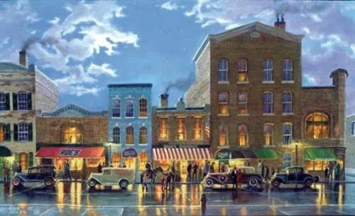 Dave Barnhouse Signed and Numbered Limited Edition Lithograph: "Moonlight After The Rain"