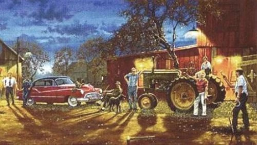 Dave Barnhouse Signed and Numbered Limited Edition Lithograph: "Pitchin For a Double Ringer"