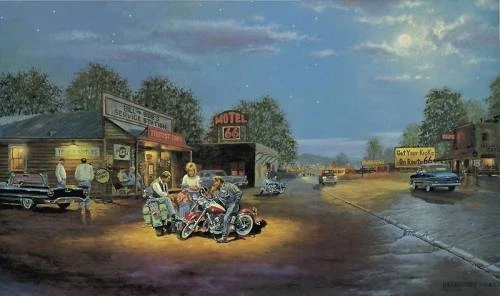 Dave Barnhouse Signed and Numbered Limited Edition Lithograph: "Route 66"