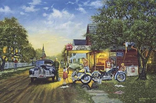 Dave Barnhouse Signed and Numbered Limited Edition Lithograph: "Spring Cleaning"