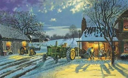 Dave Barnhouse Signed and Numbered Limited Edition Lithograph: "The Warmth Of Home"