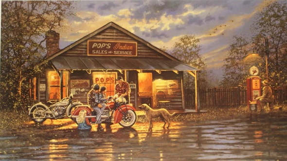 Dave Barnhouse Signed Limited Edition Artist Proof Giclée Print: "Small Town Service"