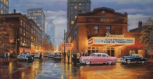 Dave Barnhouse Signed Limited Edition Lithograph: "Evening At The Paramont" Dave Barnhouse Signed Limited Edition Lithograph: "Evening At The Paramont"