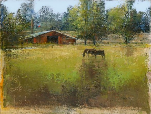 Dave Ivey 18 x 24 Open Edition Giclee on Canvas:"Connel Farm"