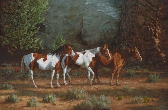 Chris Cummings Master Artisan Hand Embellished Canvas Giclee:"Canyon Shadows"