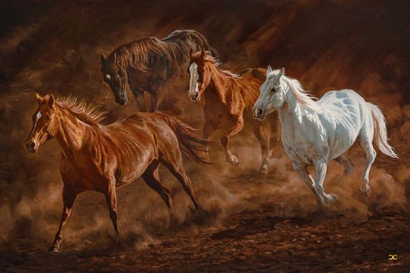Chris Cummings Master Artisan Hand Embellished Canvas Giclee:"Into the Light"