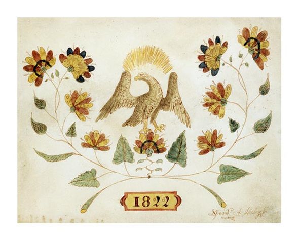 David a Sheley Fine Art Open Edition Giclée:"A Watercolor and Ink Drawing of a Spread Eagle"
