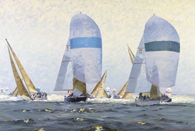 David Bareford Hand Signed and Numbered Limited Edition Giclee:"Downwind Duel"