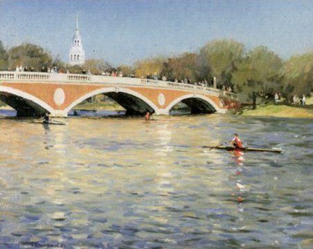 David Bareford Handsigned and Numbered Limited Edition: "Charles River Regatta (Weeks Foot Bridge) "
