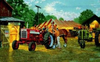 DAVID BARNHOUSE 17X26 Secondary Market Art: "HORSEPOWER"