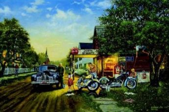 DAVID BARNHOUSE 17X26 Secondary Market Art: "SPRING CLEANING"