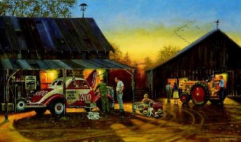DAVID BARNHOUSE 17X27 Secondary Market Art: "SATURDAY NIGHT SPEC AP"