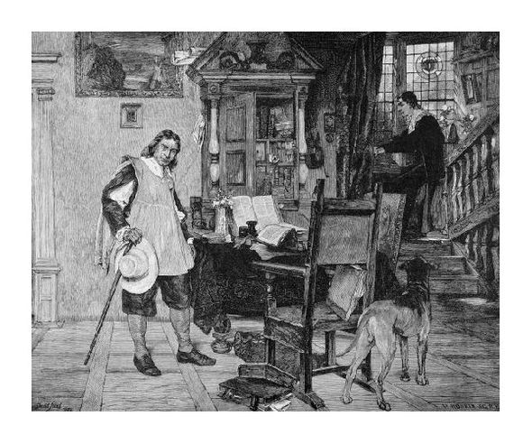 David Dalhoff Neal Fine Art Open Edition Gicl&eacute;e:"Oliver Cromwell Visits Milton"