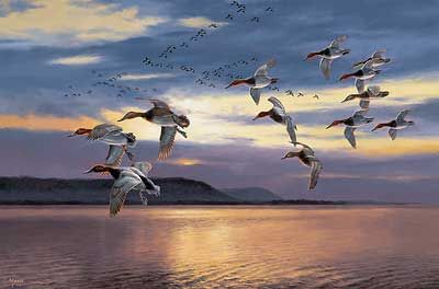 David Maass Handsigned and Numbered Limited Edition: "Daybreak at Lake Pepin Print "