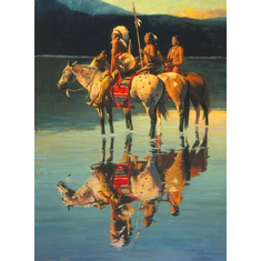 David Mann Hand Signed and Numbered Limited Edition Print: "Peace on Blue Lake"
