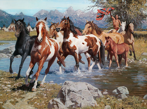 David Mann Handsigned and Numbered Limited Edition Giclee:"Native Wealth"
