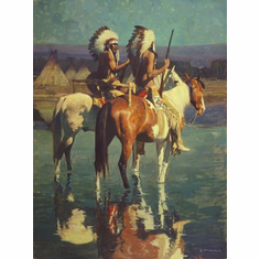 David Mann Handsigned & Numbered Limited Edition Giclee on Canvas:"Cheyenne Camp"