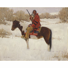 David Mann Handsigned & Numbered Limited Edition Giclee on Canvas:"Winter's Whisper "