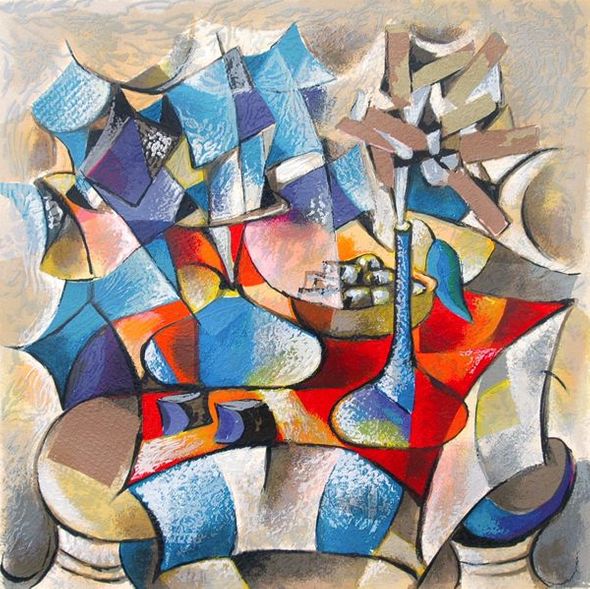 David Schluss Hand Signed and Numbered Limited Edition Serigraph:"Calm Life "