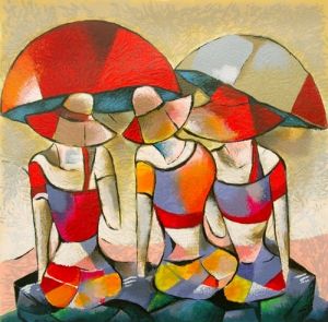 David Schluss Hand Signed and Numbered Limited Edition Serigraph :"Privee"