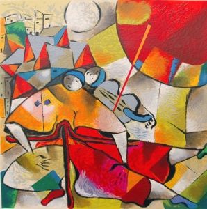David Schluss Hand Signed and Numbered Limited Edition Serigraph :"Sounds Of Love "