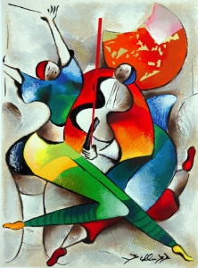 David Schluss Handsigned and Numbered Limited Edition Serigraph:"Allegorical Masque"