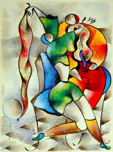 David Schluss Handsigned and Numbered Limited Edition Serigraph:"Dream Duet"