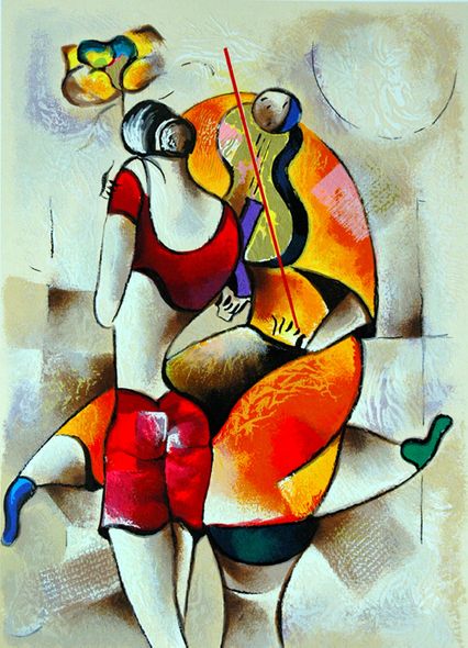 David Schluss Handsigned and Numbered Limited Edition Serigraph:"Sweet Flower"