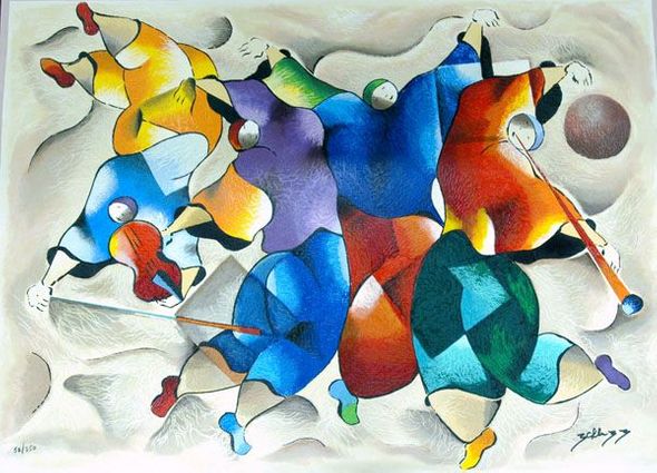 David Schluss Limited Edition Serigraph:"Dance The Fiddler"