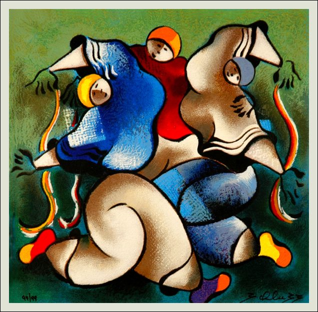 David Schluss Limited Edition Serigraph:"Dance to the Rhythm"