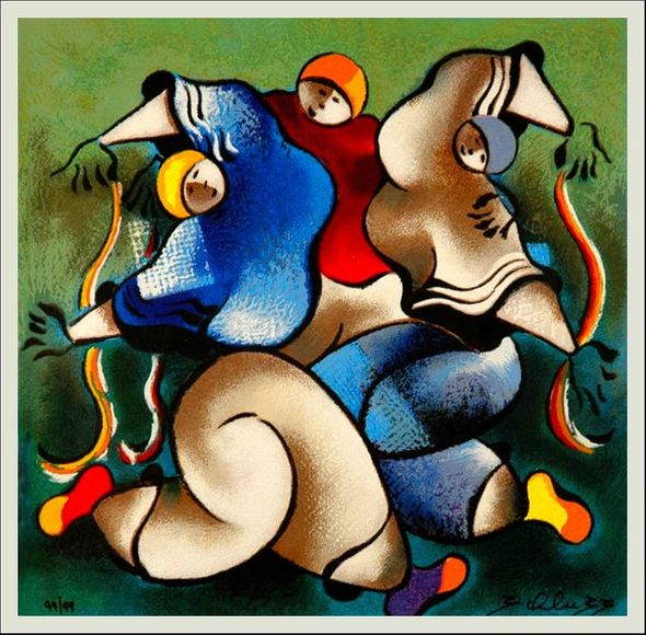 David Schluss Limited Edition Serigraph:"Dance to the Rhythm"
