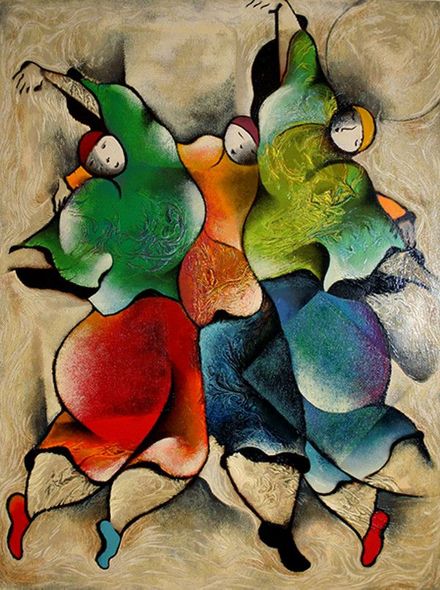 David Schluss Limited Edition Serigraph on Paper:"Three Graces"