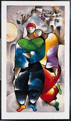 David Schluss Limited Edition Serigraph:"Lean On"