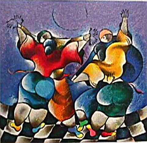 David Schluss Limited Edition Serigraph:"Midnight Tango"