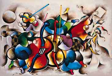 David Schluss Limited Edition Serigraph:"Moonlight Jazz"