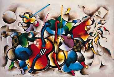 David Schluss Limited Edition Serigraph:"Moonlight Jazz"