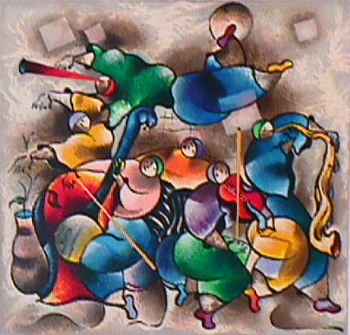 David Schluss Limited Edition Serigraph:"Orchestra Pop"