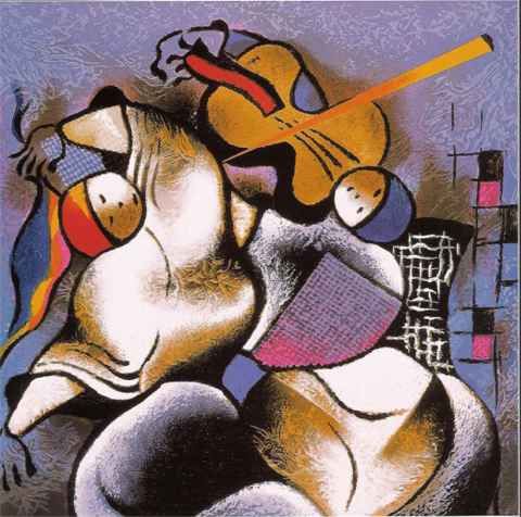 David Schluss Limited Edition Serigraph:"Violin at Dusk"