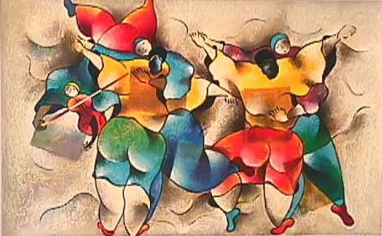 David Schluss Limited Edition Serigraph:"Waltzing Partners"
