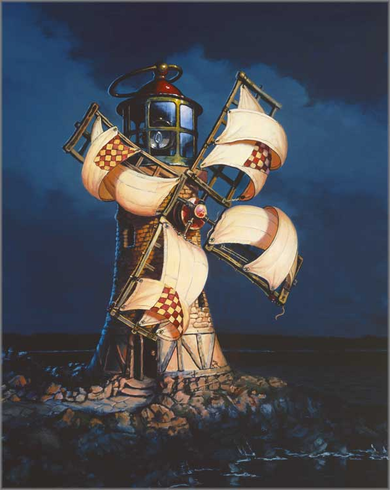 Dean Morrissey Artist Hand Signed Open Edition Canvas Giclee:"Giant's Lantern, The"
