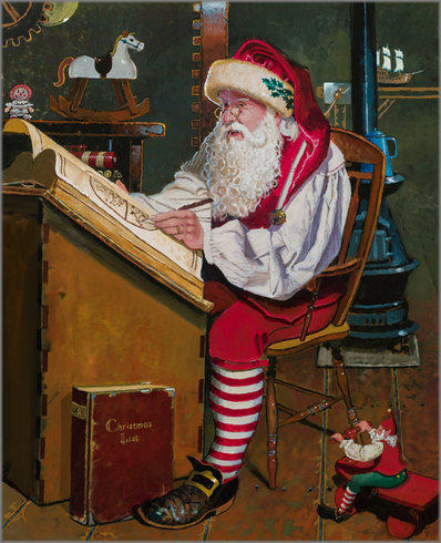 Dean Morrissey Artist Hand Signed Open Edition Canvas Giclee:"Santa Checking the Stars" Dean Morrissey Artist Hand Signed Open Edition Canvas Giclee:"Santa Checking the Stars"