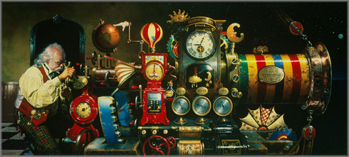 Dean Morrissey Artist Hand Signed Open Edition Canvas Giclee: "Telescope of Time (Oversize)" Dean Morrissey Artist Hand Signed Open Edition Canvas Giclee: "Telescope of Time (Oversize)"