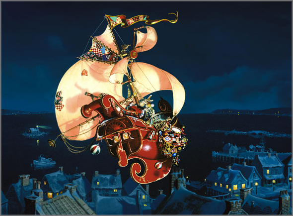 Dean Morrissey Artist Personally Signed Canvas Giclee:"Christmas Ship"