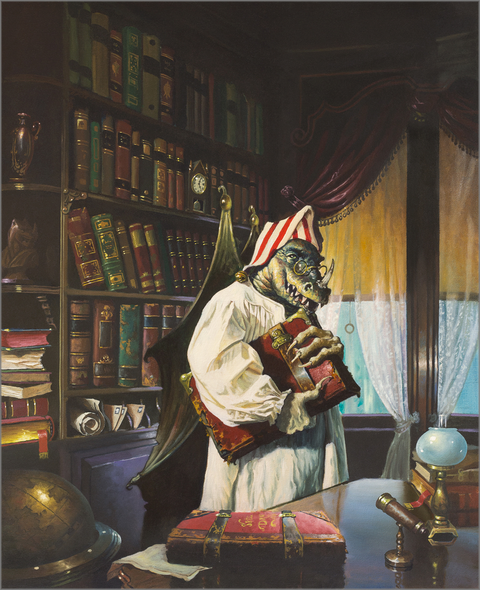Dean Morrissey Artist Personally Signed Canvas Giclee:"Five O'Clock Shadow"