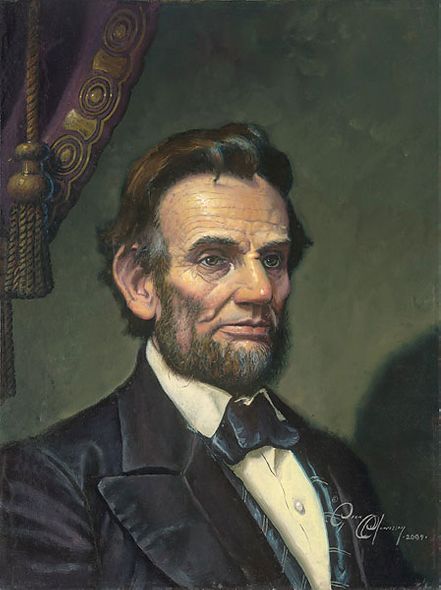 Dean Morrissey Handsigned and Numbered Limited Edition Gicl&eacute;e Canvas:"Study for Abraham Lincoln: The Great Emancipator"