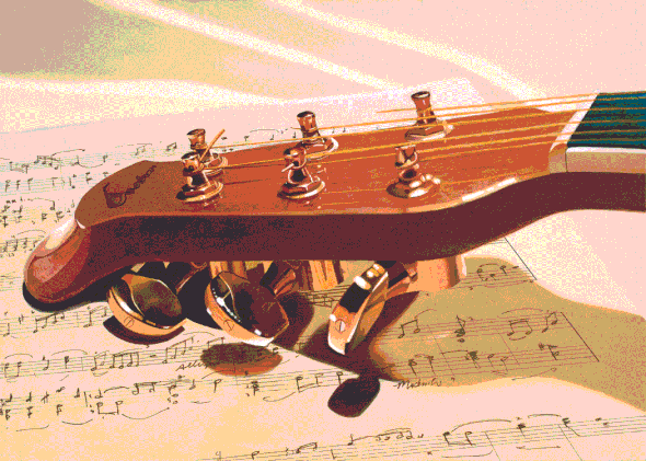 Denard Stalling Handsigned and Numbered Limited Edition Giclee on Canvas:"Six String"