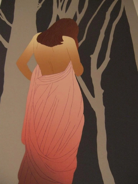 Derrick Brown Artist Signed Serigraph on Paper: "Woman in Forest"
